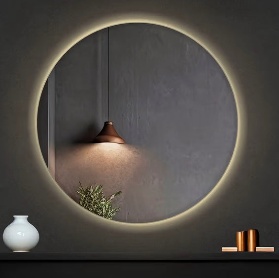 Espejo circular con luz LED
