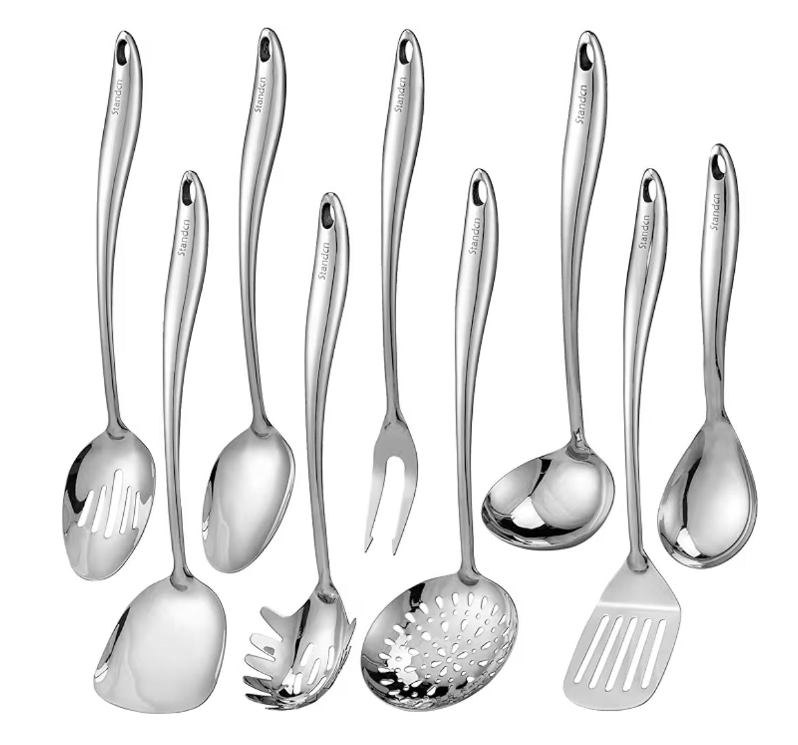 Juego de utensilios de cocina de acero inoxidable