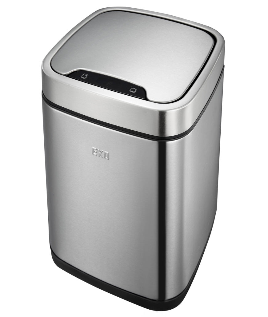 Bote de basura Ecosmart automático para baño con tapa